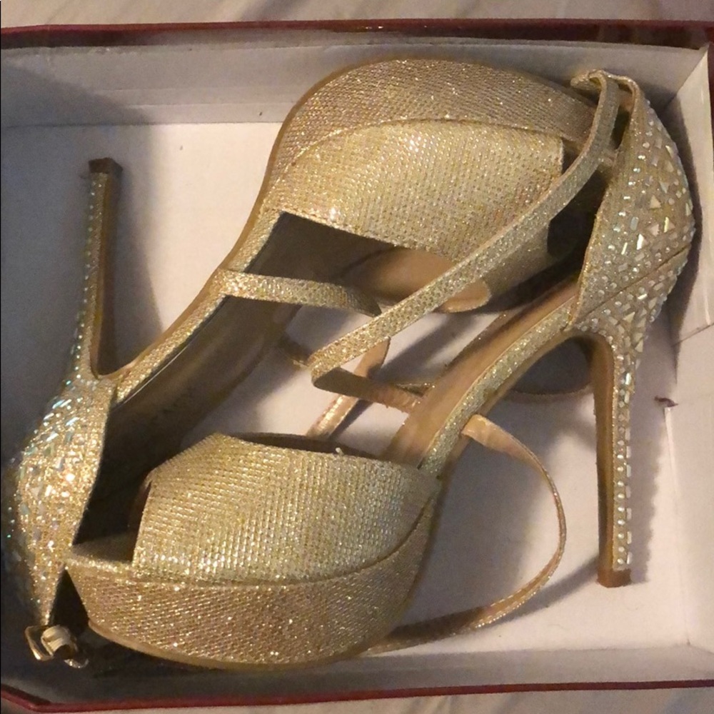 Champagne Glitter colored heels